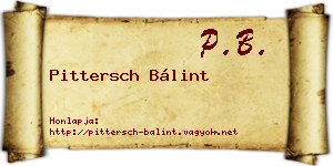 Pittersch Bálint névjegykártya